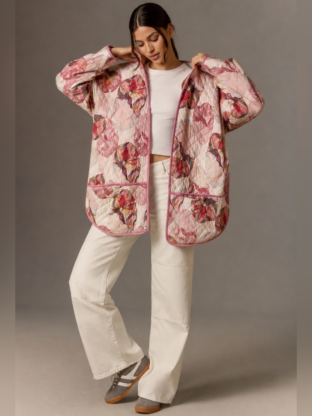 Anthropologie Watercolor Floral Kimono